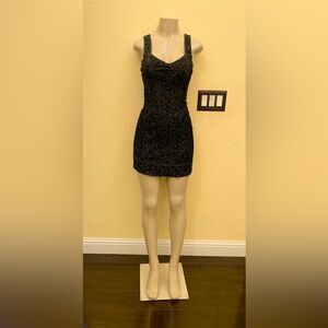 Betsey Johnson Collection Size 0 Black Denim Mini Sheath Dress